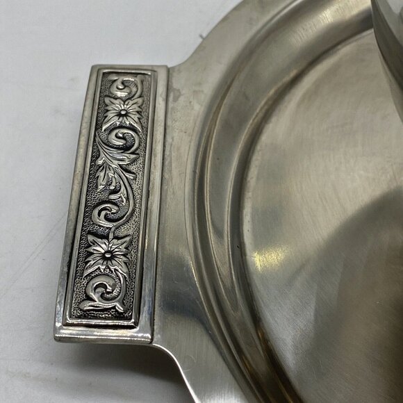 Vtg Mid Century Danish Mod Sauce/Gravy Boat Stainless Steel Attchd Saucer Ladle - Picture 2 of 12